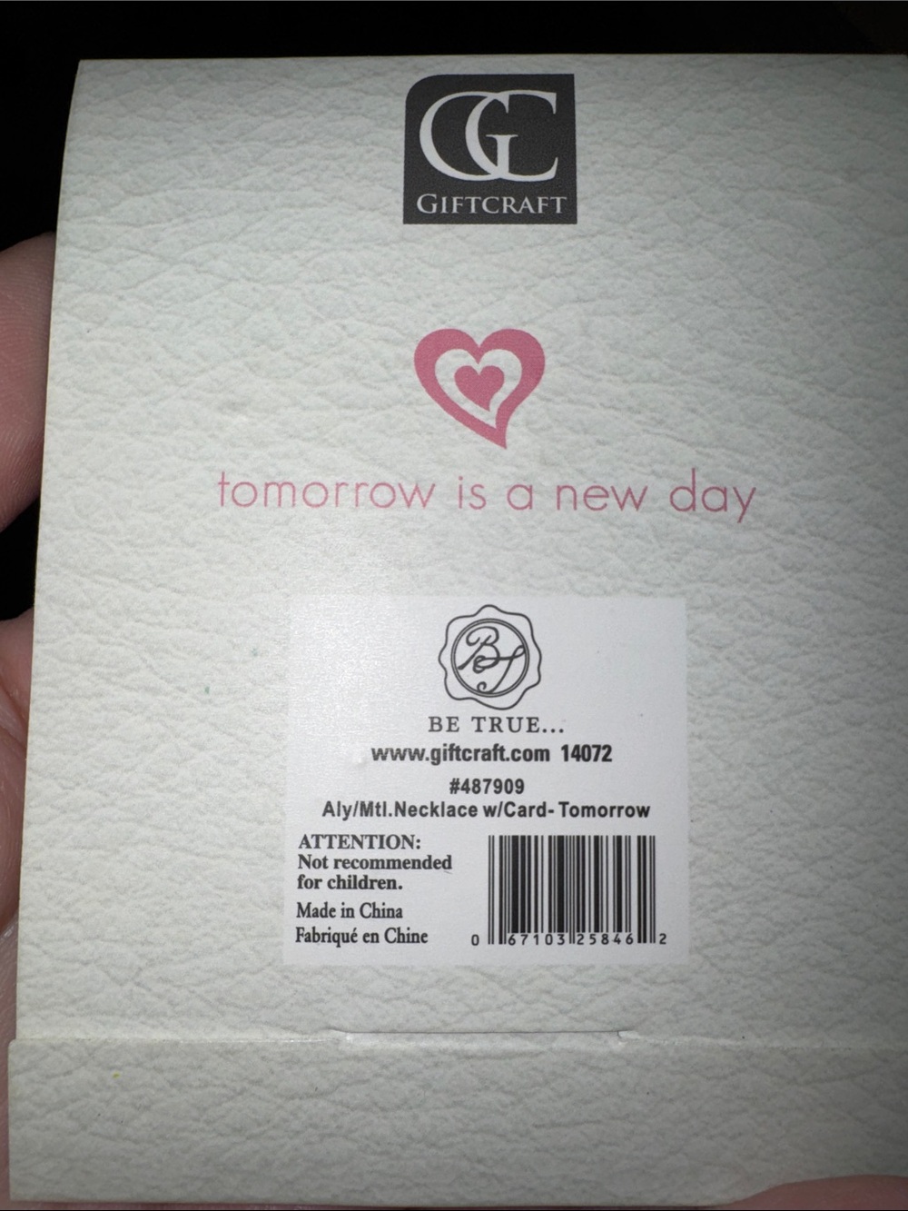 Giftcraft ‘Tomorrow is a New Day’ Heart Charm Turquoise Pendant Necklace - Picture 3 of 3